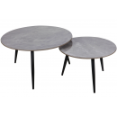 Комплект SIGNAL KORA C (2 стола журнальных) серый/черный мат